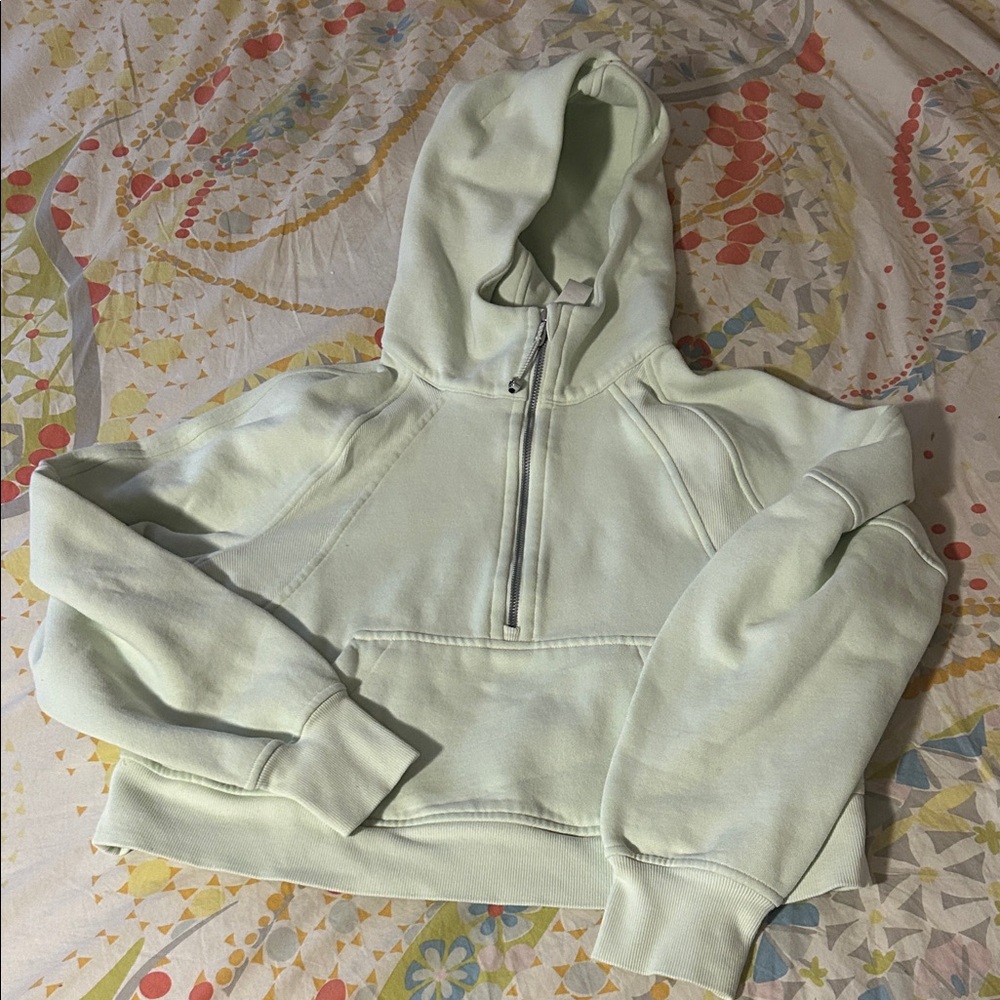 Light Green Scuba Hooded Sweatshirt